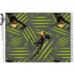 Jersey - Miraculous Ladybug Cat Noir schwarz lime 